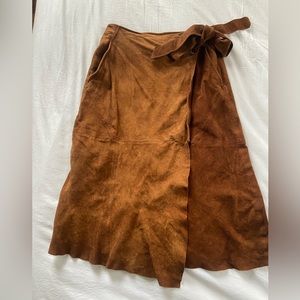 100% leather wrap skirt. Midi length. Sz 0